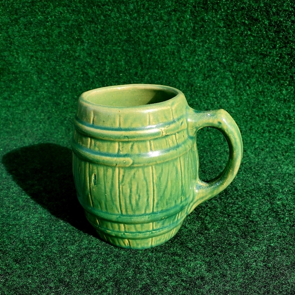 Mccoy Other - VTG McCoy Pottery Green Tankard Barrel Glaze Ceramic USA c.1930 20oz EUC